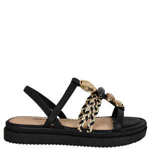 SANDALIA FLATFORM TRANCA COM PEDRAS DAKOTA