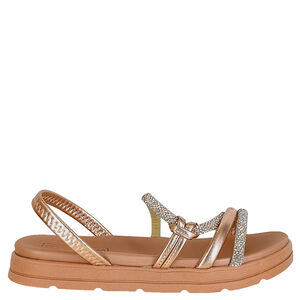 SANDALIA FLATFORM STRASS METALIZADO MOLECA
