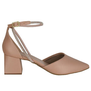 SAPATO SALTO MEDIO QUADRADO STRASS