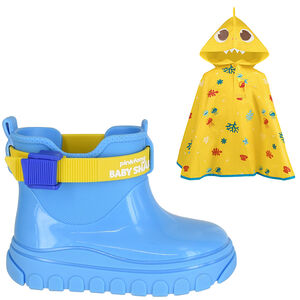 GALOCHA BEBE BABY SHARK COM CAPA DE CHUVA