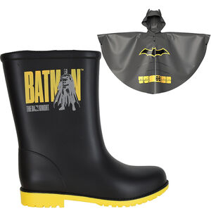 GALOCHA INF BATMAN RAIN FUN COM CAPA DE CHUVA