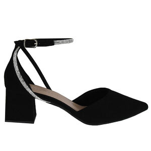 SAPATO SALTO MEDIO QUADRADO STRASS