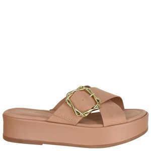 TAMANCO FLATFORM TIRAS CRUZADAS FIVELA