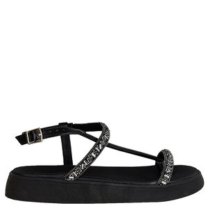 SANDALIA FLATFORM GOTA STRASS MOLECA