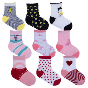 MEIA INF PIMPOLHO COLORIDA KIT 3 PARES TAM 26 A 30