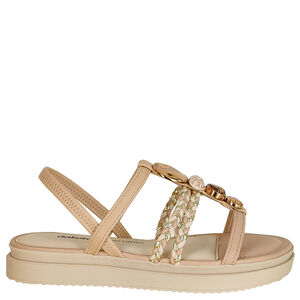 SANDALIA FLATFORM TRANCA COM PEDRAS DAKOTA