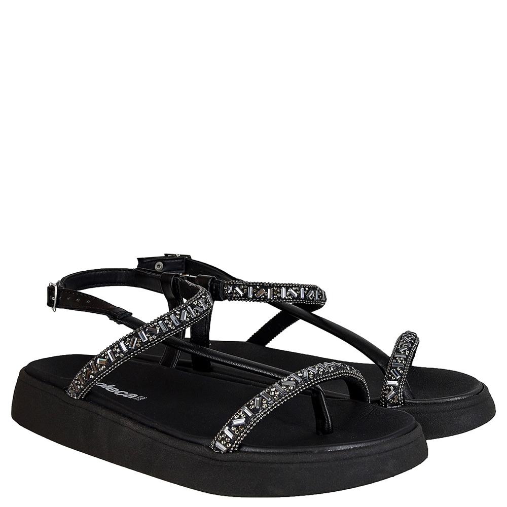 SANDALIA FLATFORM GOTA STRASS MOLECA image number 1