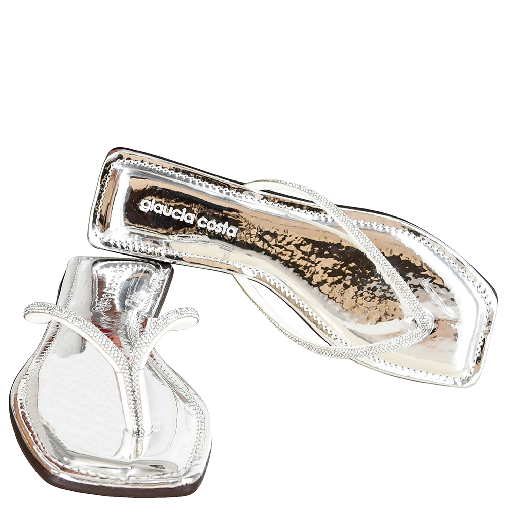 SANDALIA RASTEIRA STRASS METALIZADO GLAUCIA COSTA image number 4