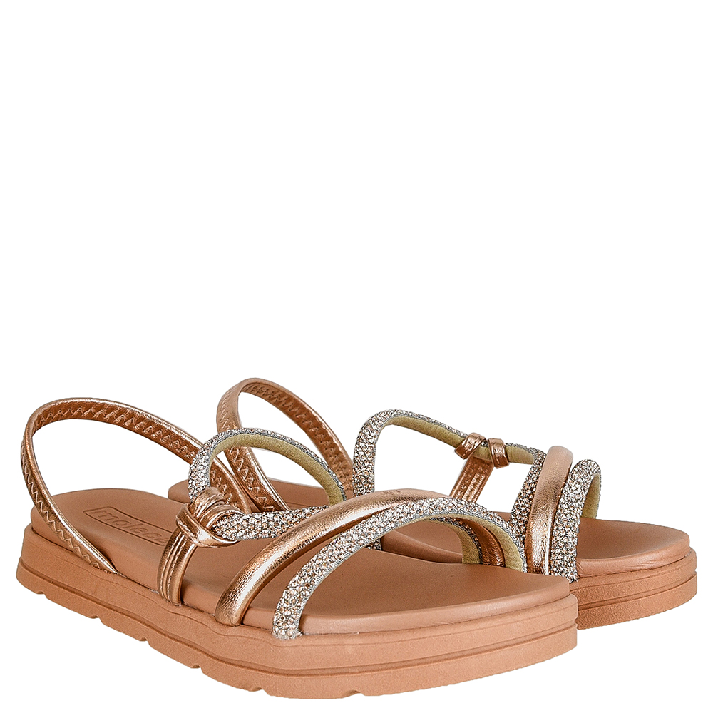 SANDALIA FLATFORM STRASS METALIZADO MOLECA image number 1