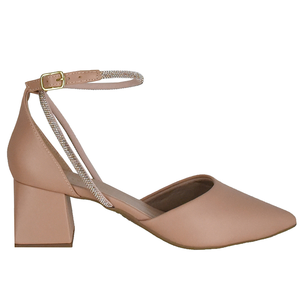 SAPATO SALTO MEDIO QUADRADO STRASS image number 0