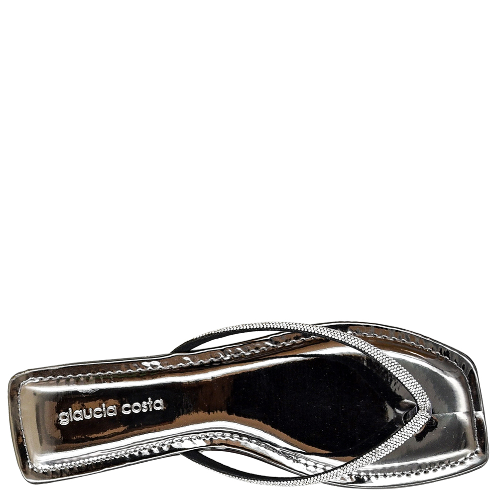 SANDALIA RASTEIRA STRASS METALIZADO GLAUCIA COSTA image number 1