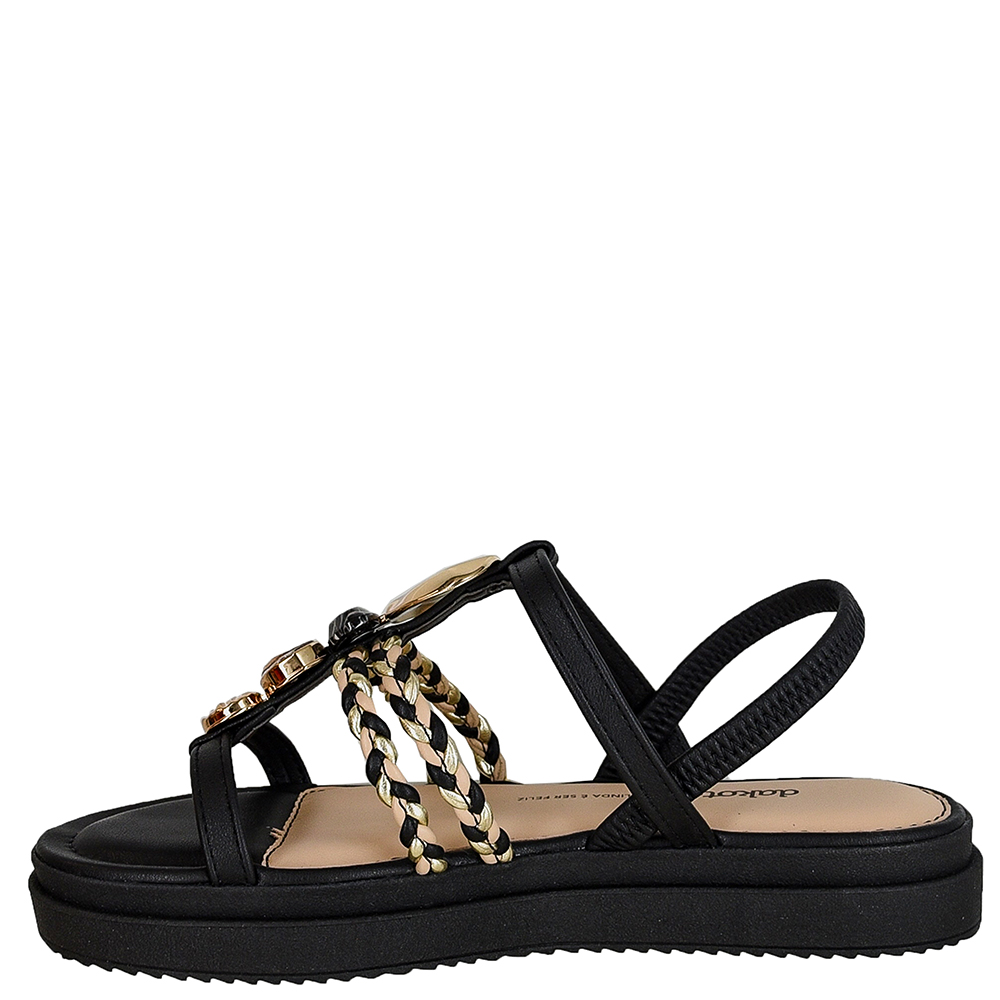 SANDALIA FLATFORM TRANCA COM PEDRAS DAKOTA image number 3