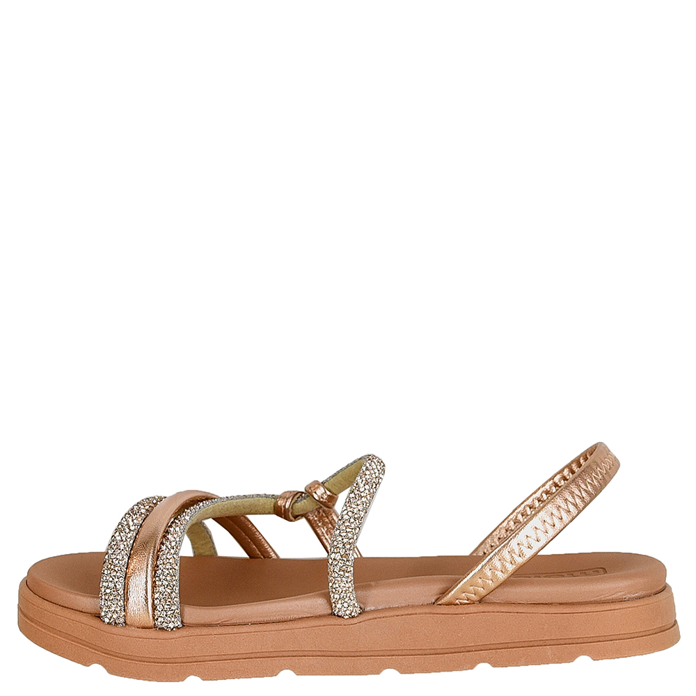 SANDALIA FLATFORM STRASS METALIZADO MOLECA image number 3