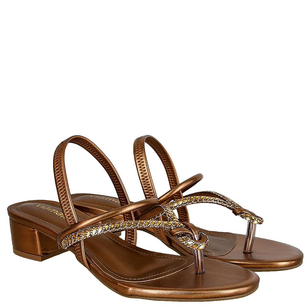 SANDALIA BLOCO ELASTICO STRASS VIA MARTE image number 1