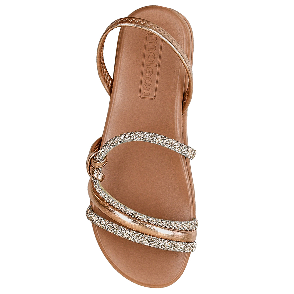 SANDALIA FLATFORM STRASS METALIZADO MOLECA image number 2
