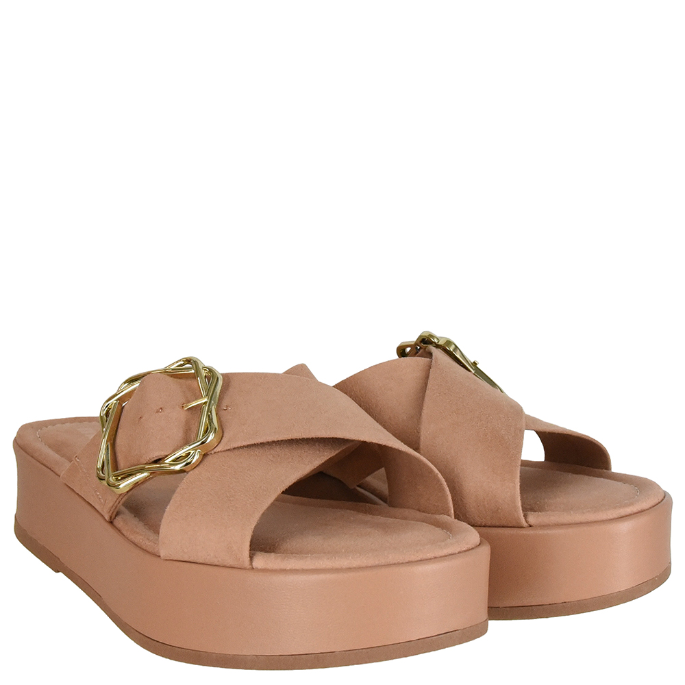 TAMANCO FLATFORM TIRAS CRUZADAS FIVELA image number 1