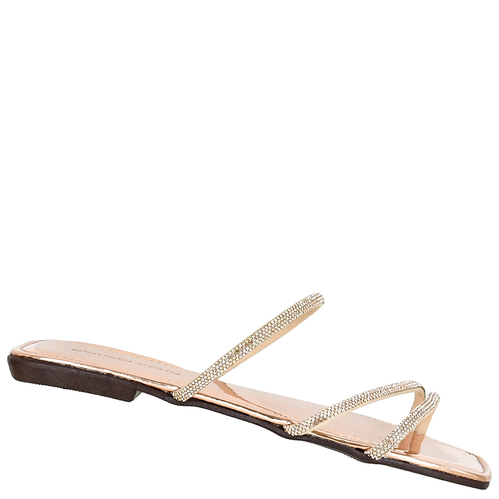 SANDALIA RASTEIRA TIRAS STRASS MET GLAUCIA COSTA image number 2