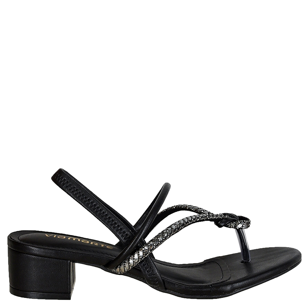 SANDALIA BLOCO ELASTICO STRASS VIA MARTE image number 0