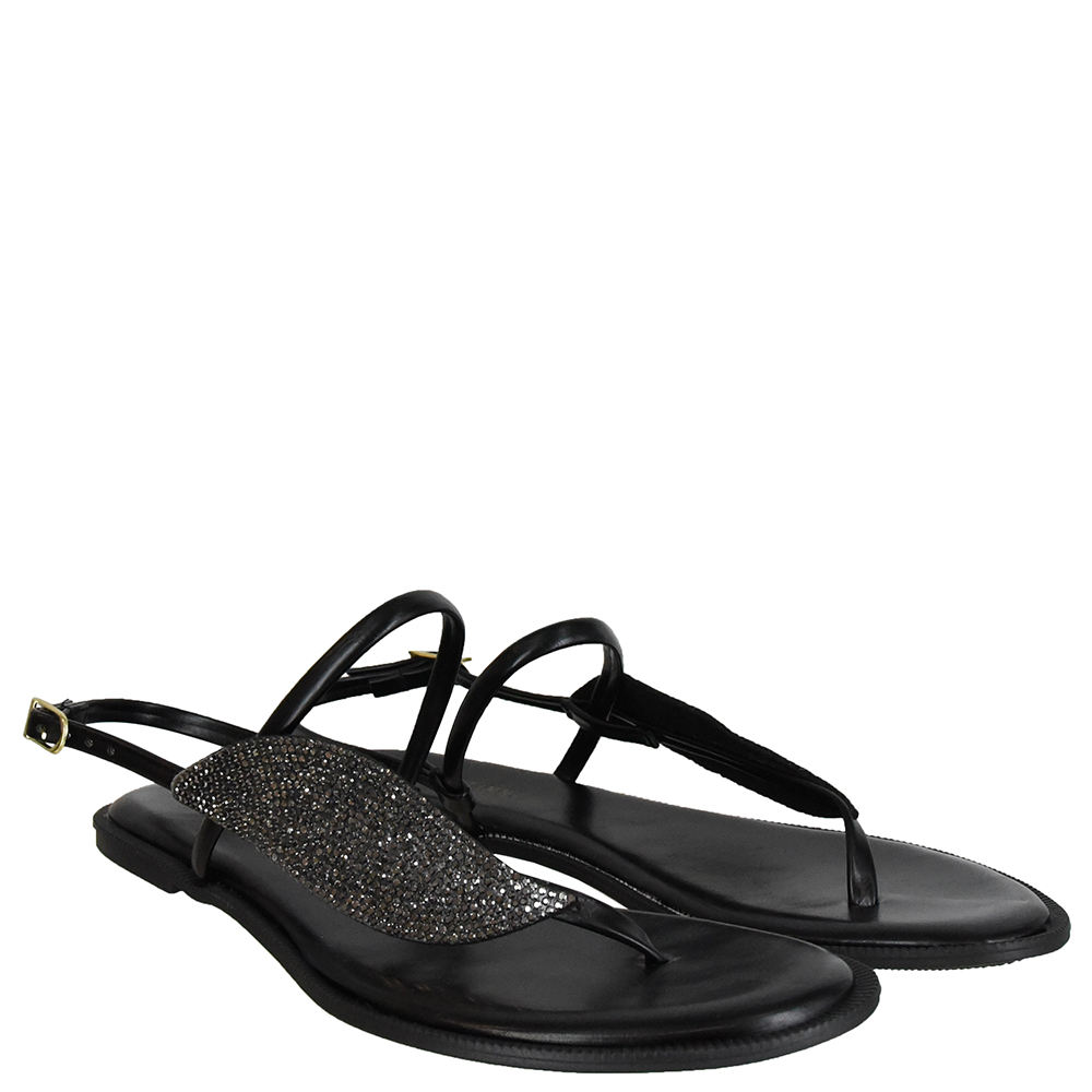 SANDALIA BAIXA FOLHA STRASS image number 1