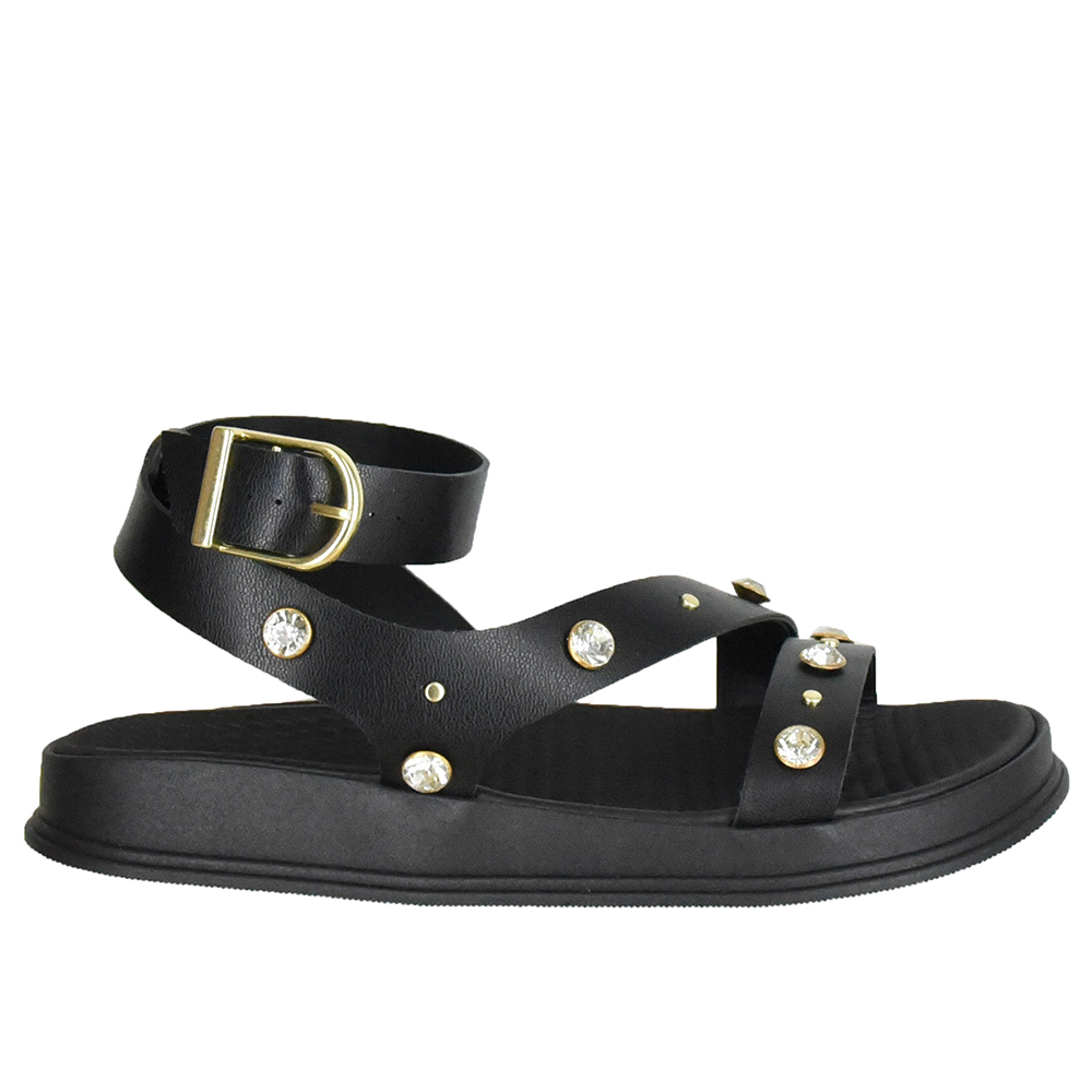 SANDALIA FLATFORM CRISTAIS MOLECA image number 0