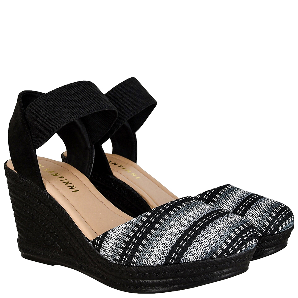 SANDALIA FEM ANABELA ESPADRILLE LISTRADA DI SANTINNI image number 1