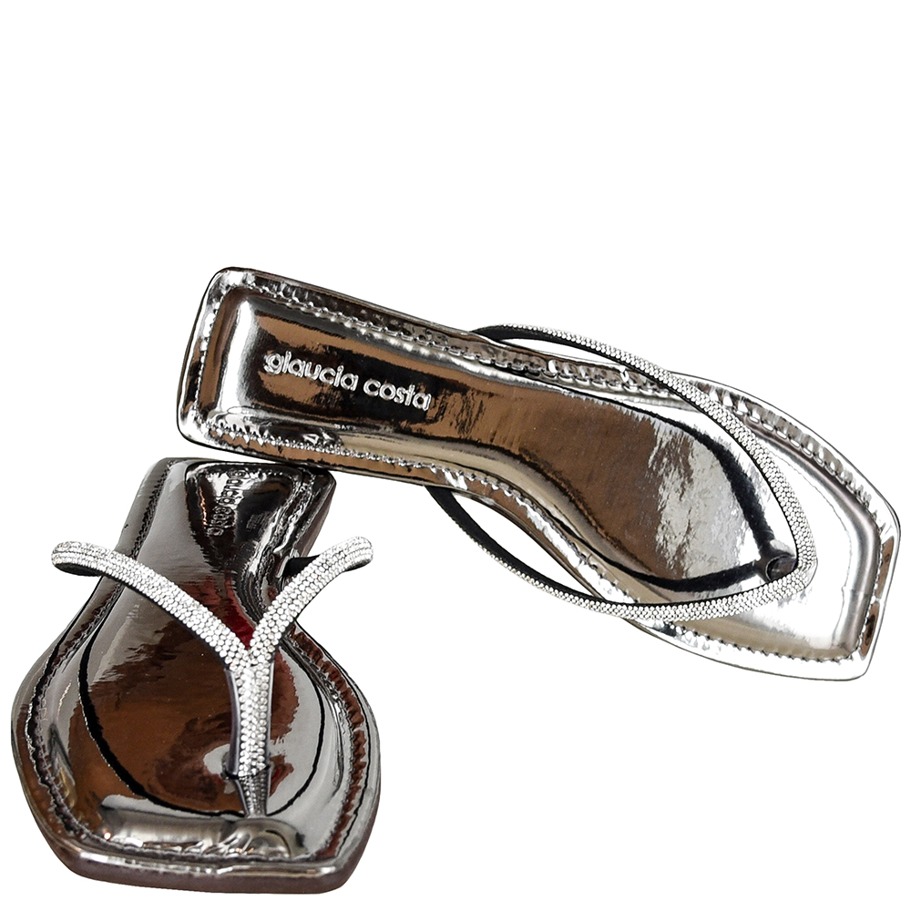 SANDALIA RASTEIRA STRASS METALIZADO GLAUCIA COSTA image number 4