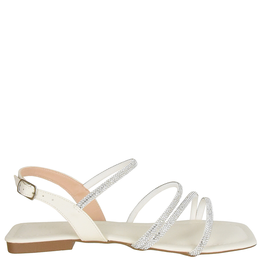 SANDALIA BAIXA QUATRO TIRAS STRASS DI SANTINNI image number 0