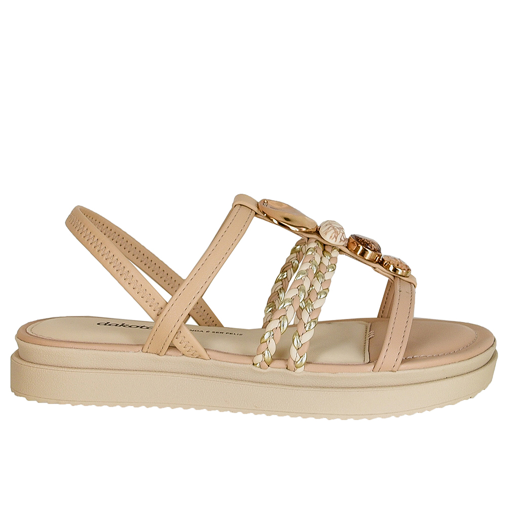 SANDALIA FLATFORM TRANCA COM PEDRAS DAKOTA image number 0