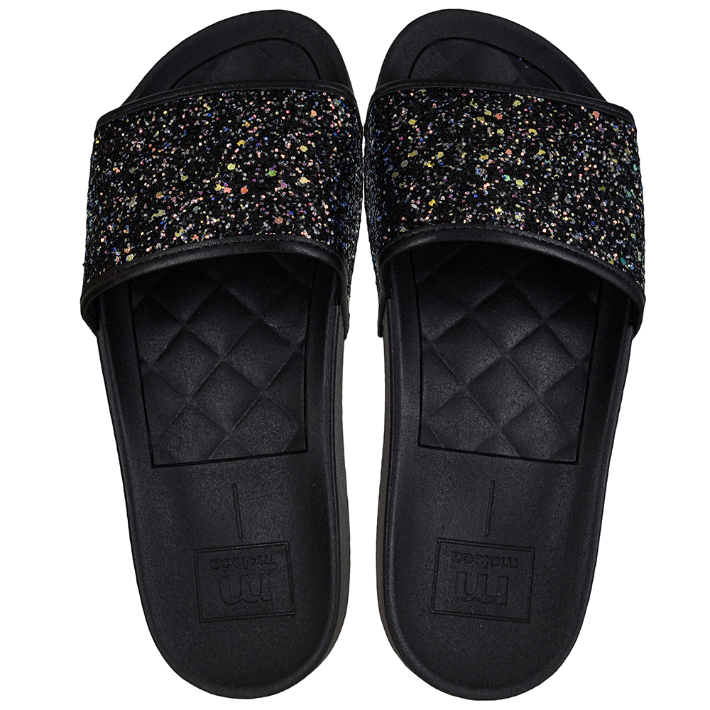 SANDALIA FEM INJ SLIDE GLITTER MOLECA image number 0