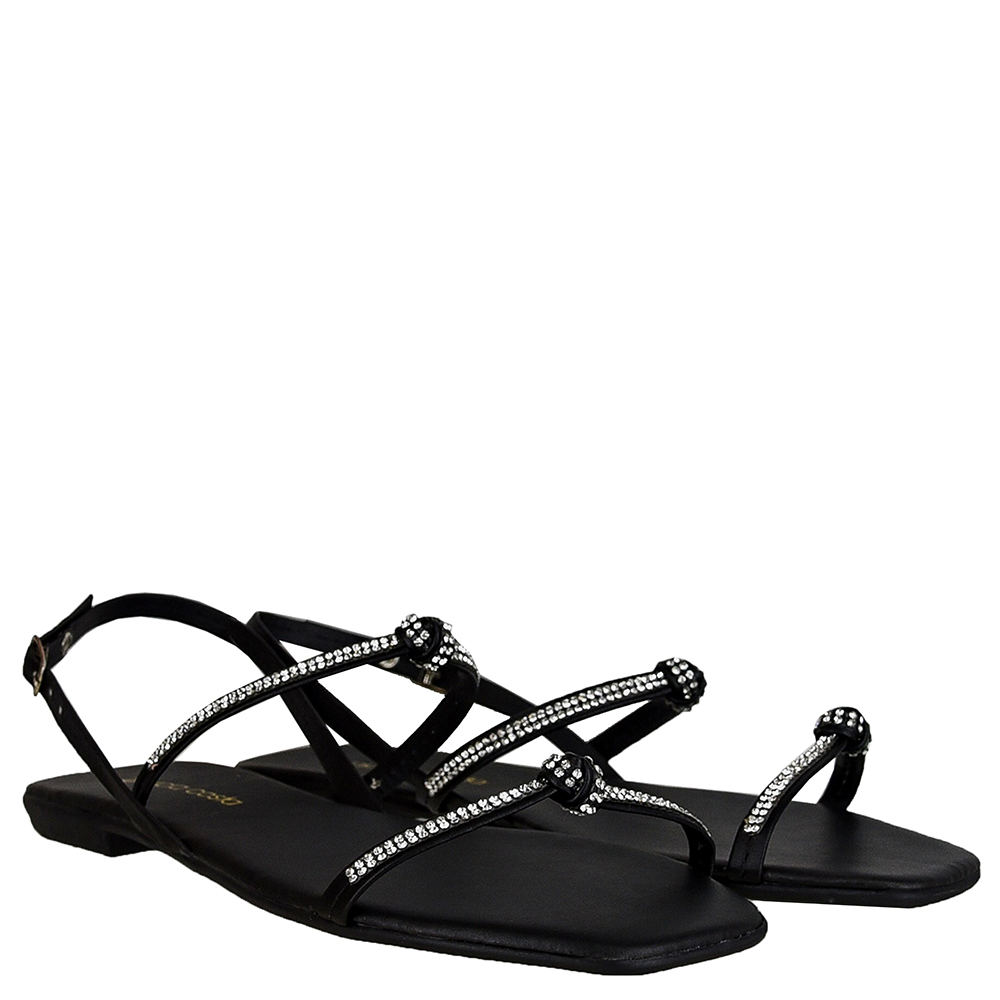 SANDALIA BAIXA NOZINHOS STRASS DI SANTINNI image number 1