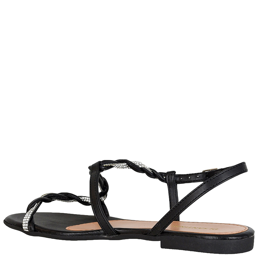 SANDALIA BAIXA TIRAS TORCIDASSTRASS DI SANTINNI image number 3