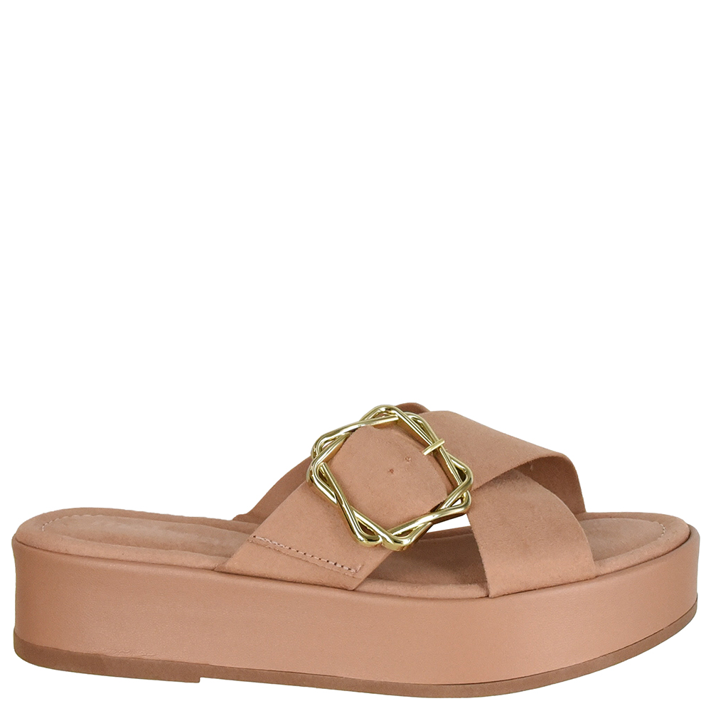 TAMANCO FLATFORM TIRAS CRUZADAS FIVELA image number 0