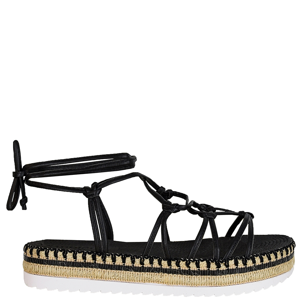 SANDALIA FLATFORM TIRINHAS AMARRACAO MOLECA image number 0