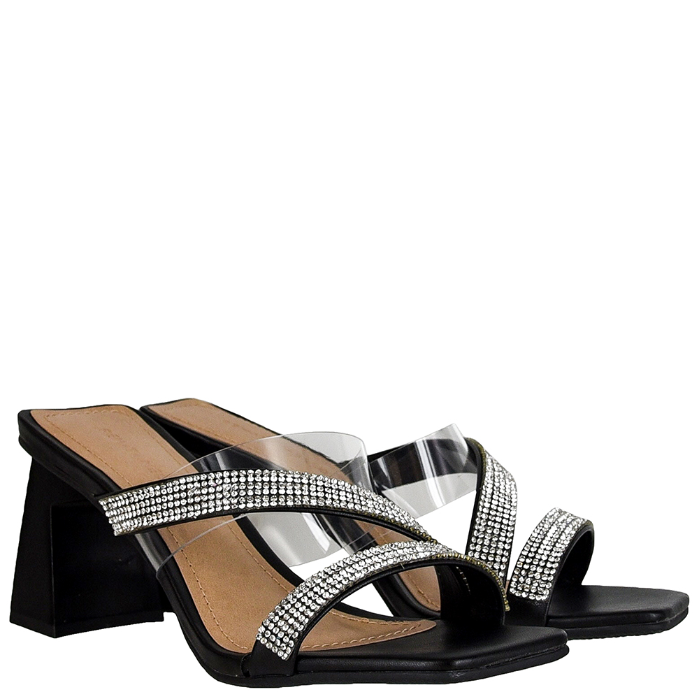TAMANCO SALTO GEOMETRICO STRASS VINIL RENATA MELLO image number 1