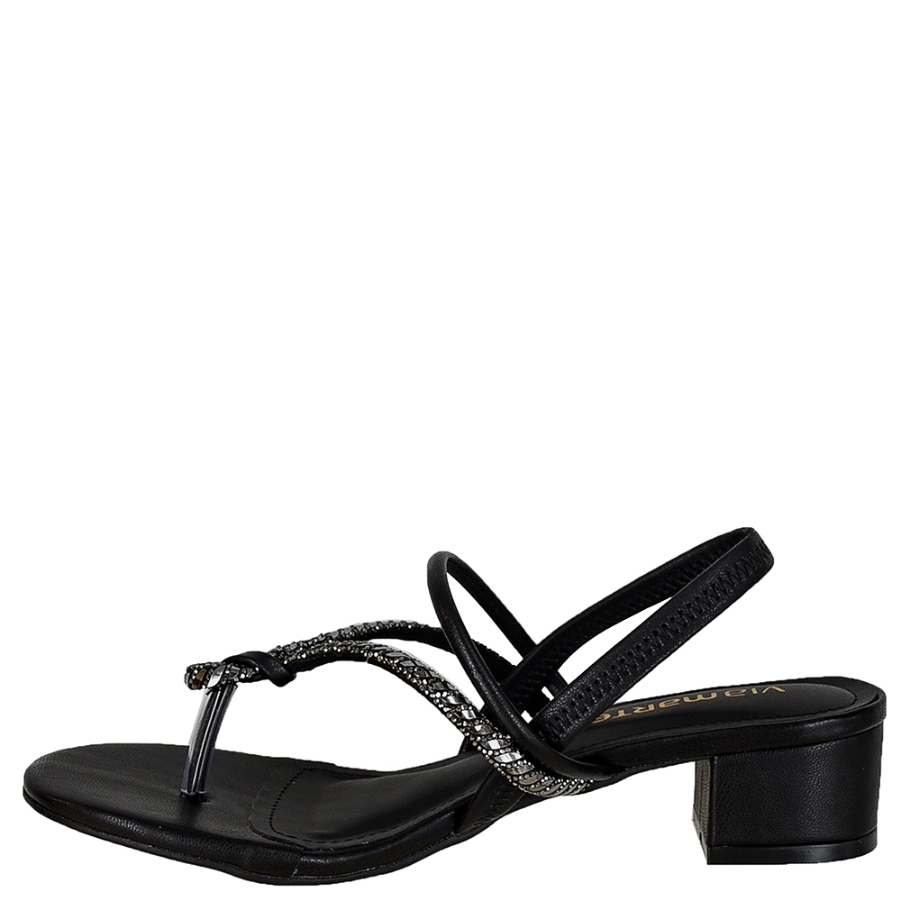 SANDALIA BLOCO ELASTICO STRASS VIA MARTE image number 3