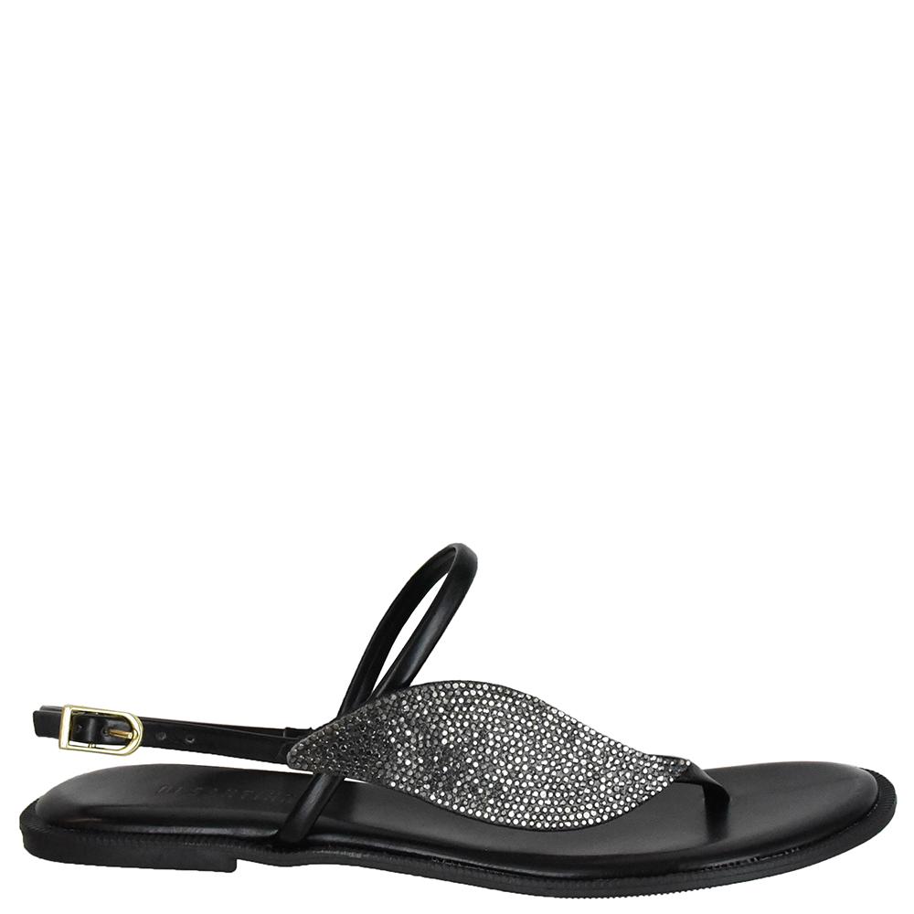 SANDALIA BAIXA FOLHA STRASS image number 0