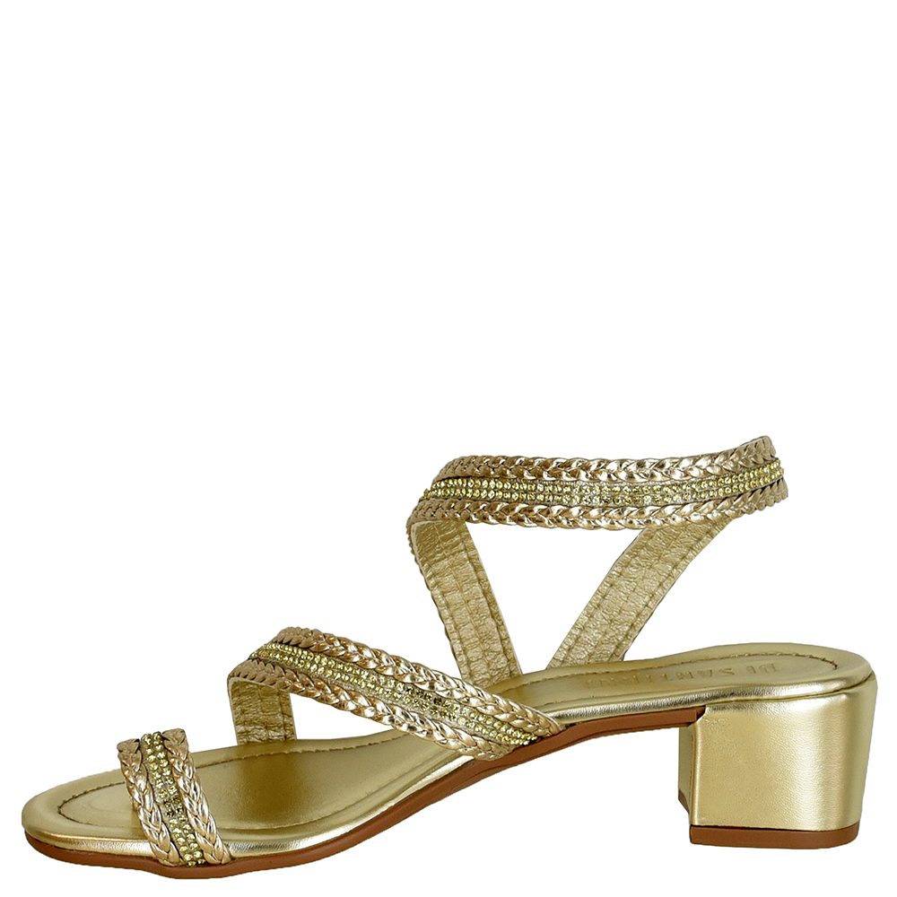 SANDALIA SALTO BLOCO TRANCA COM STRASS DI SANTINNI image number 3