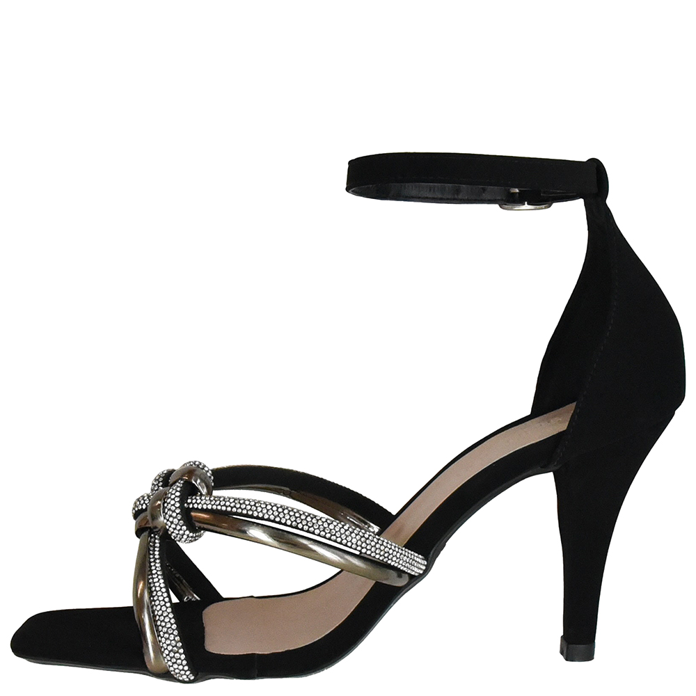 SANDALIA SALTO FINO TOP CRUZADO STRASS DI SANTINNI image number 3