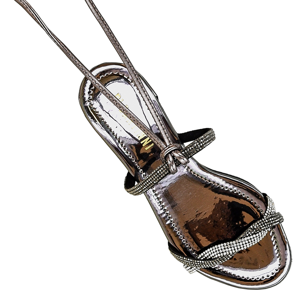 SANDALIA SALTO BLOCO TIRAS STRASS AMARRACAO image number 3